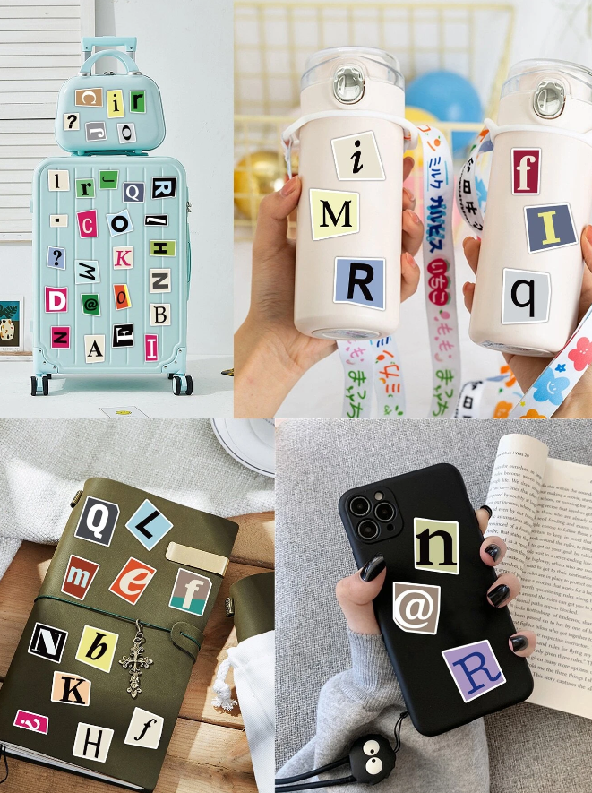 Set de Pegatinas de Letras Coloridas