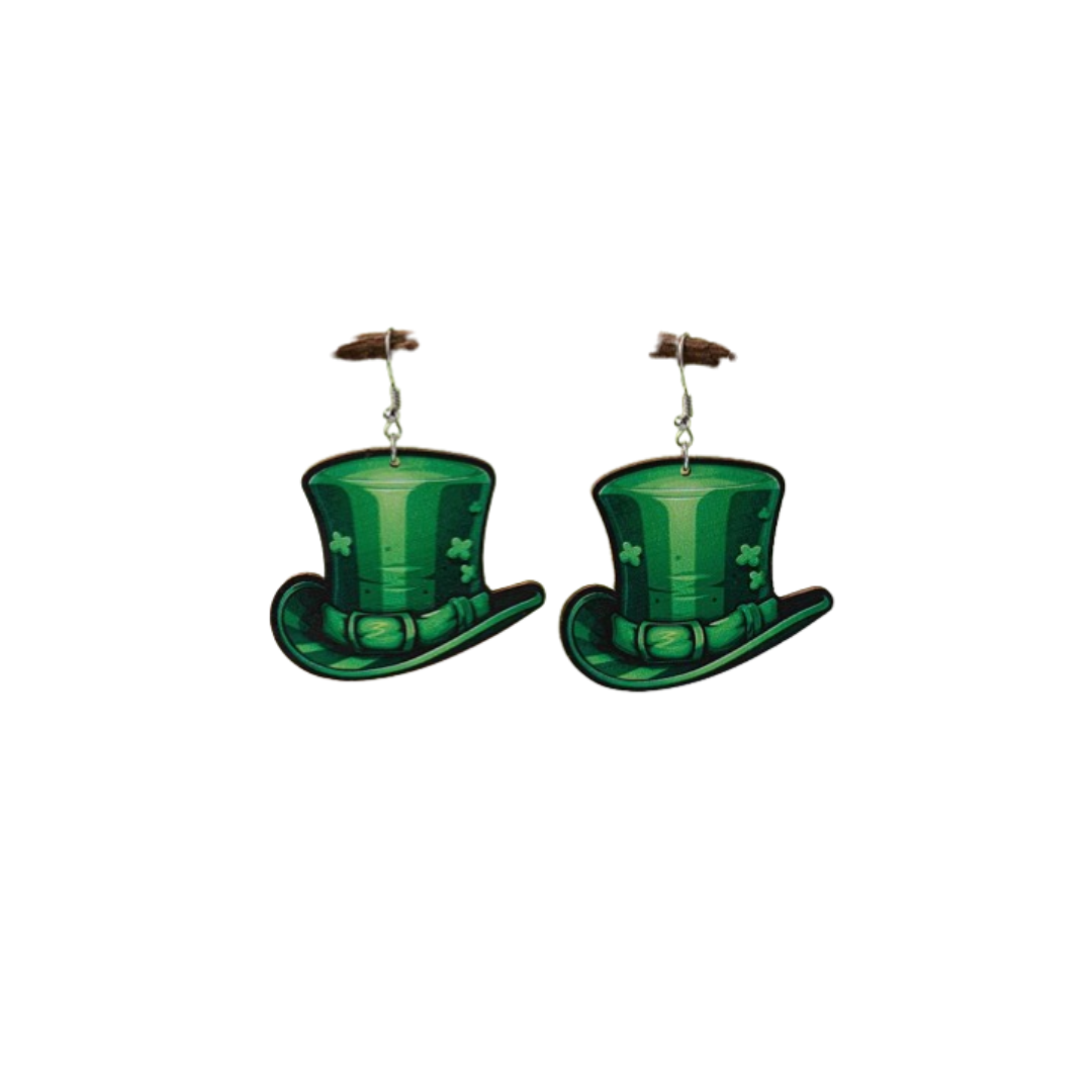 🎩 Aros Sombrero de Duende – Inspiración San Patricio