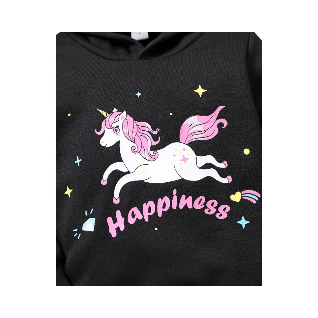 Sudadera Infantil Unicornio - Negro