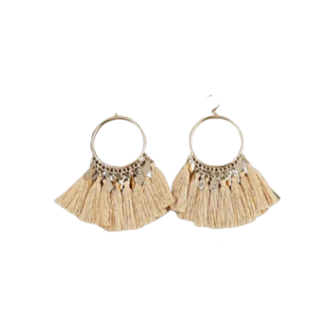 Pendientes con Detalles de Flecos Multicolor