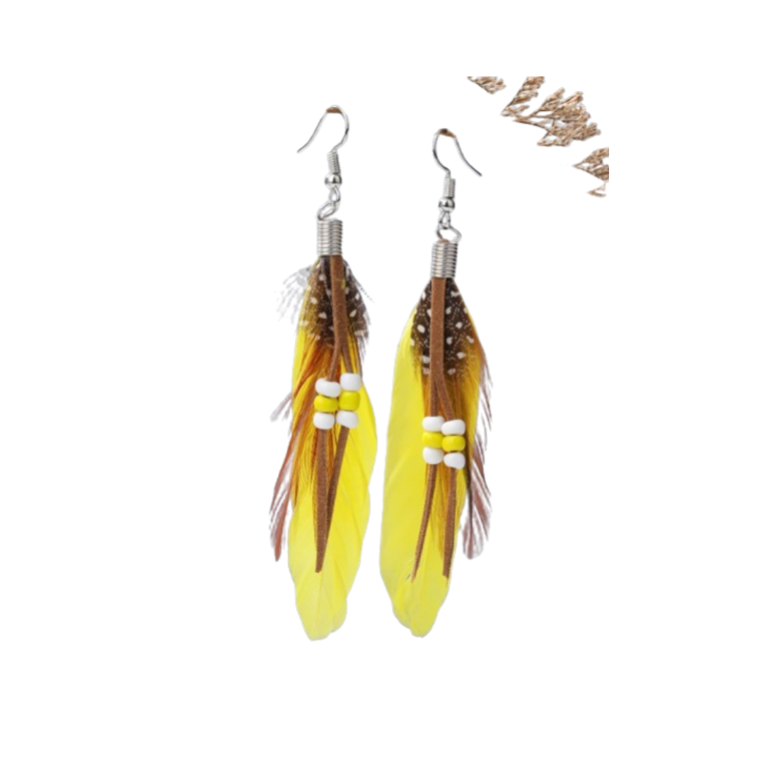 ✨ Pendientes Boho de Plumas – ¡Estilo Natural y Vibrante! ✨