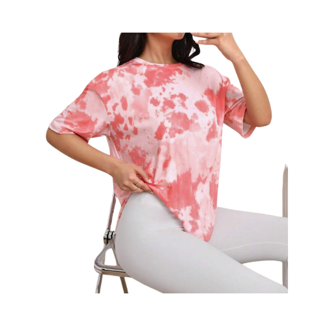 ☁️ Camiseta Tie-Dye Oversized Rosa
