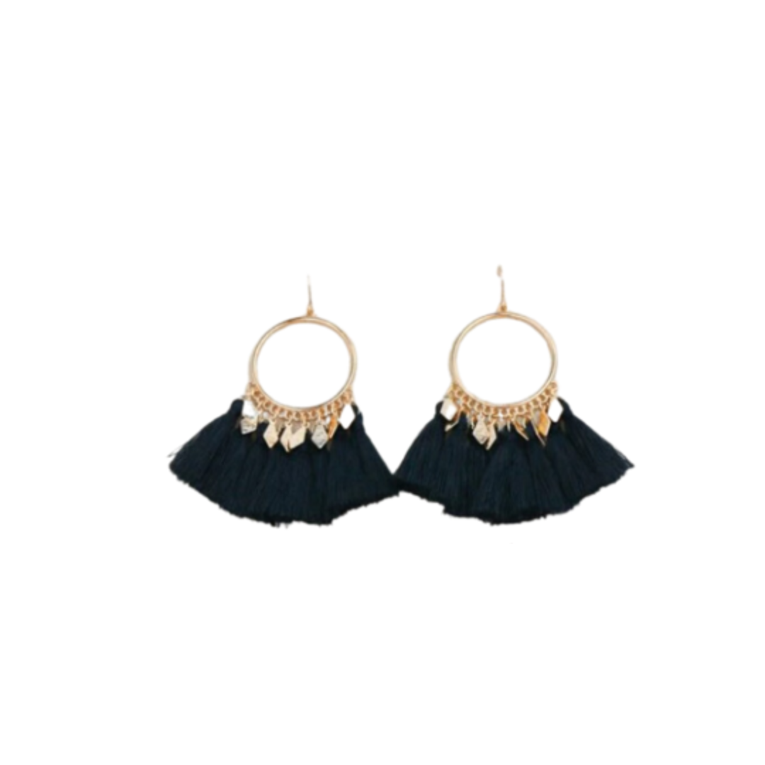 Pendientes con Detalles de Flecos Multicolor