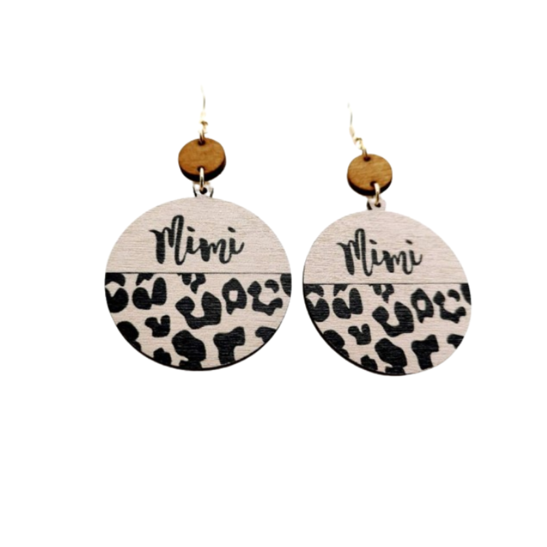 🌿 Aros de Madera "Mimi" con Estampado Animal Print – Estilo Original y Artesanal