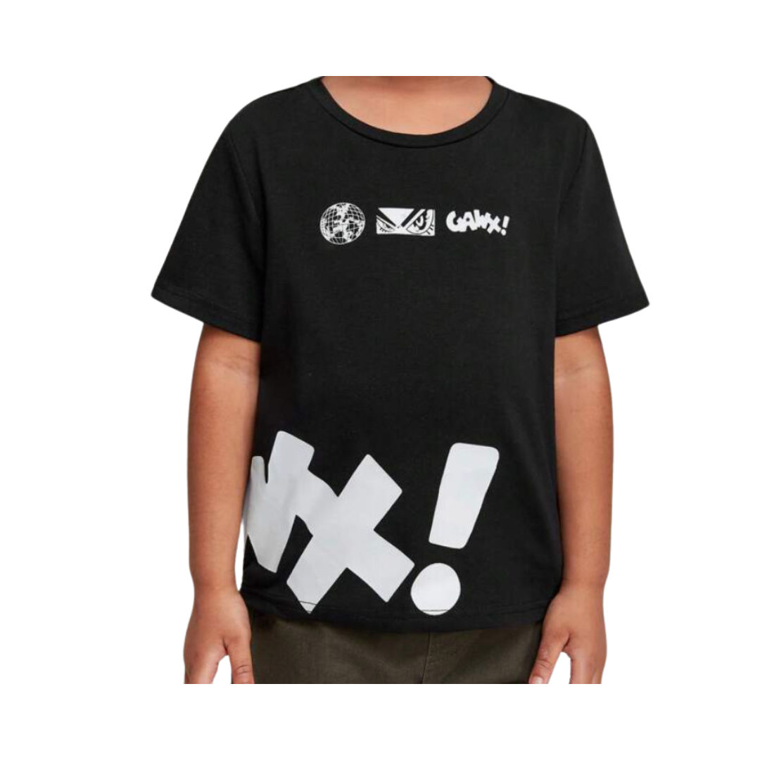 Camiseta Negra Casual para Niño con Estampado de Letras ⚡🖤