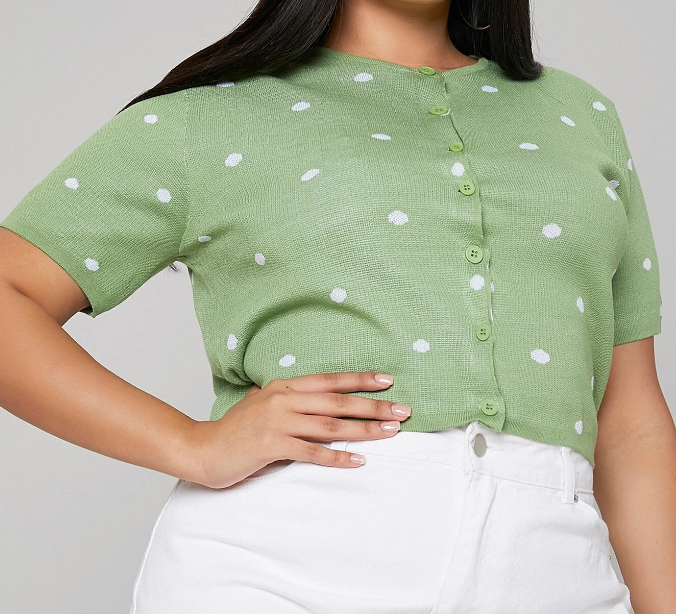 Top Verde de Lunares tallas grandes