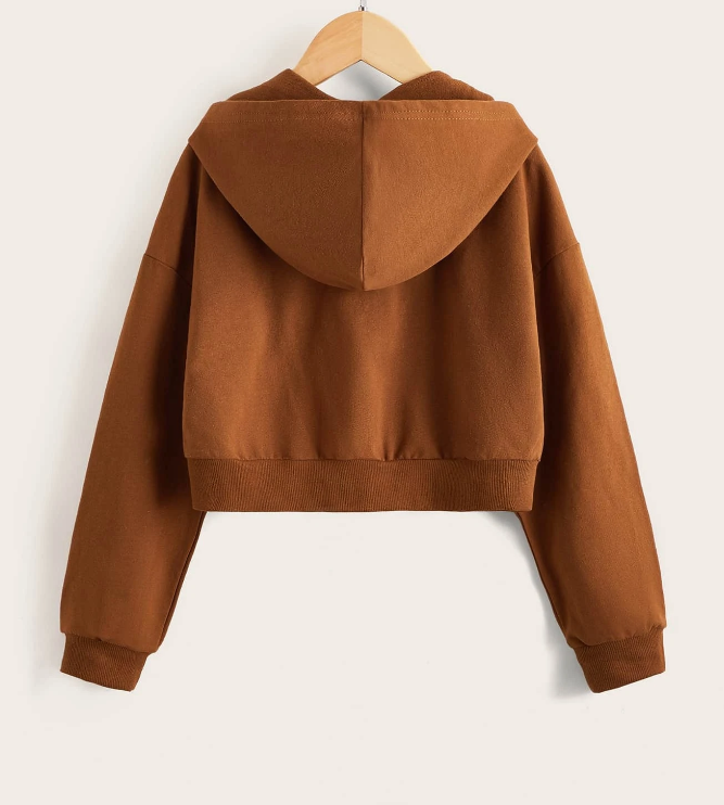 Sudadera Cropped con Capucha