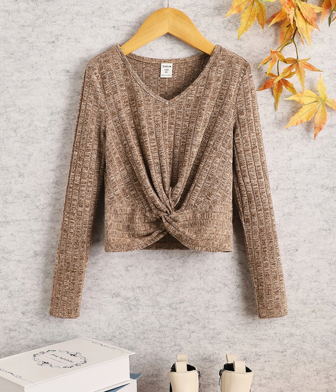 Top Casual con Pliegues - Caqui