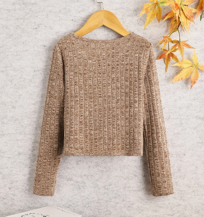 Top Casual con Pliegues - Caqui