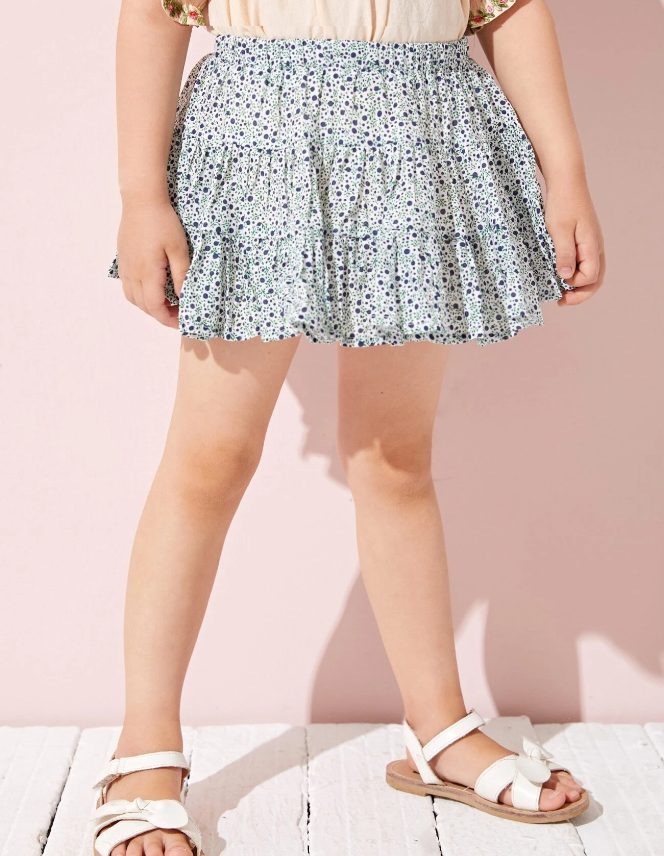 Falda Bohemia con Estampado Floral para Niñas