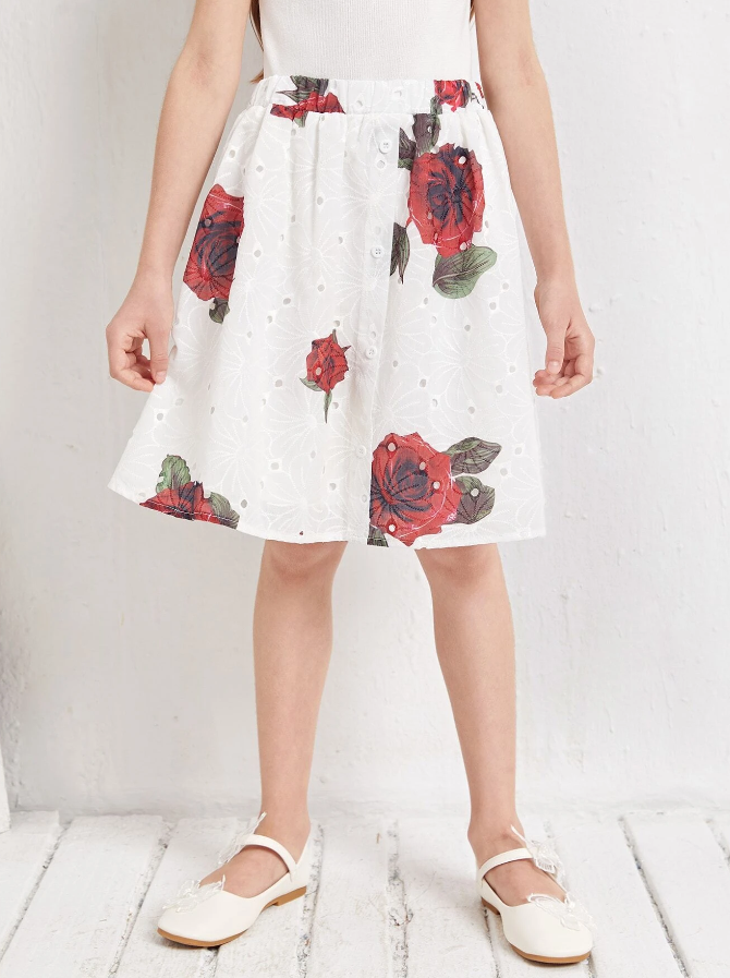 Falda Bohemia con Estampado Floral para Niñas