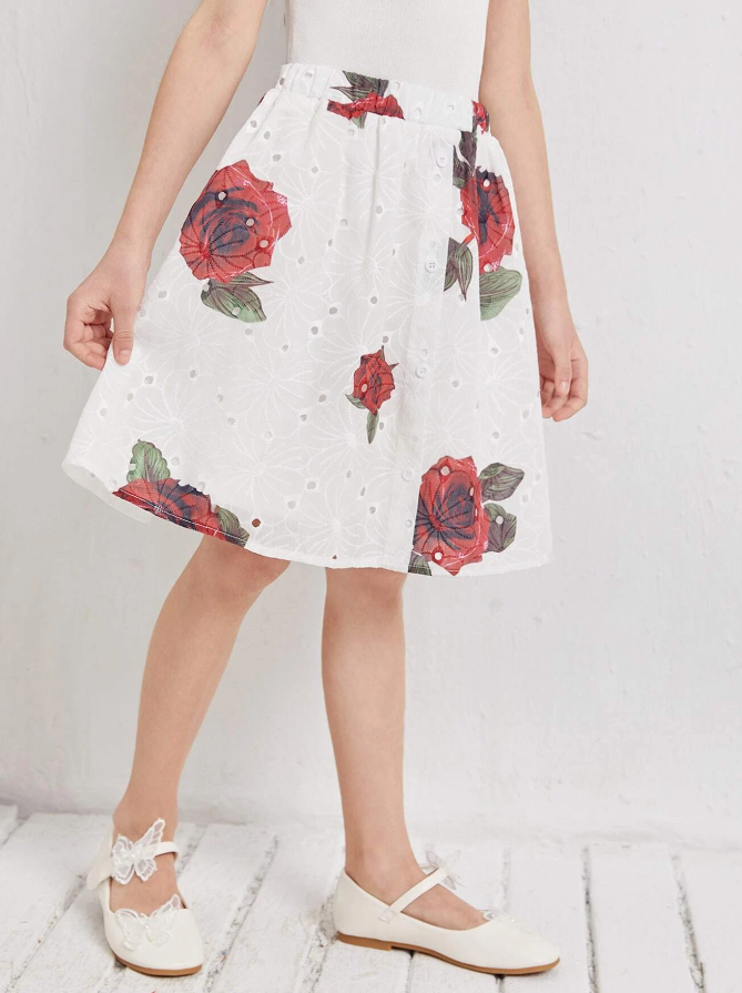 Falda Bohemia con Estampado Floral para Niñas