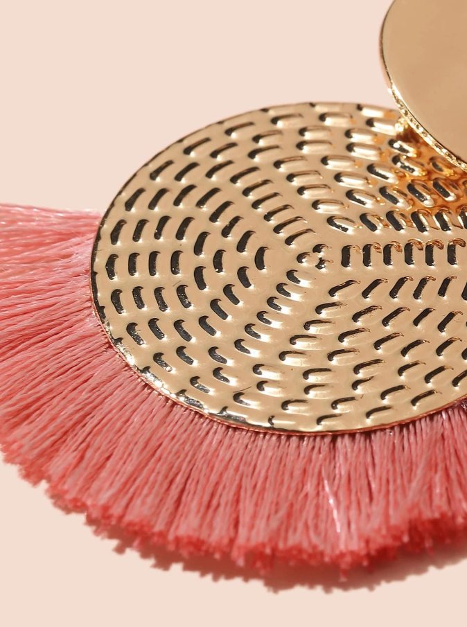 Pendientes de Flecos Rosa