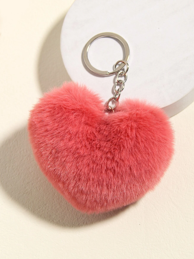 Llavero con Corazón de Felpa
