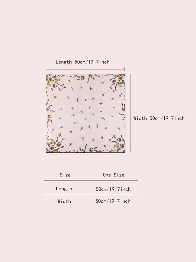 🌿 Pañuelo Seda – Diseño Botánico & Estilo Romántico