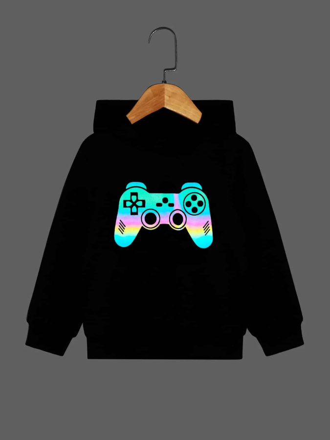Sudadera Infantil con Capucha y Estampado de Controlador de Videojuegos