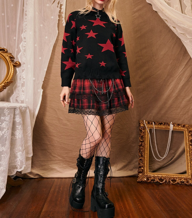 Suéter con Estampado Geométrico - Negro