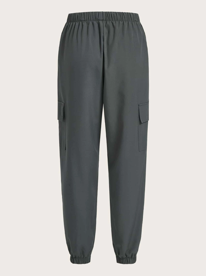 Pantalones Cargo con Estampado Geométrico - Gris Oscuro