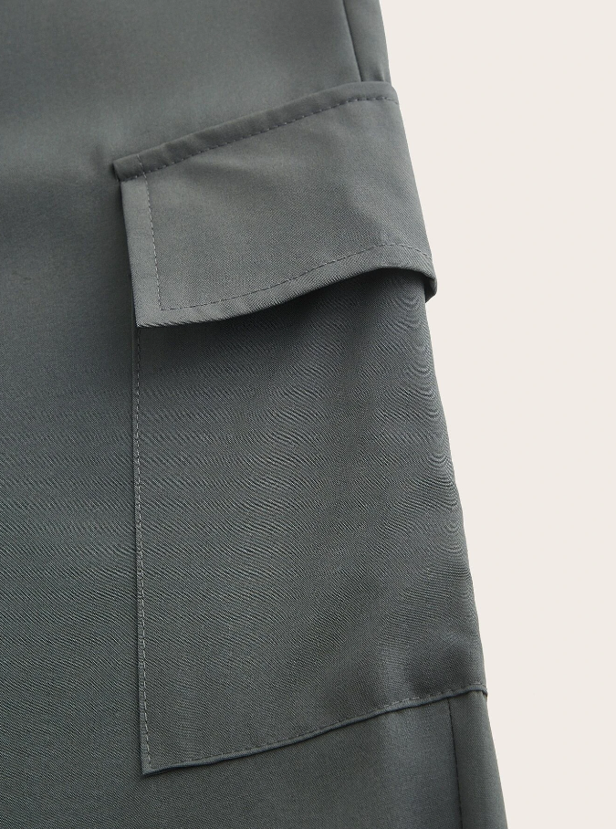 Pantalones Cargo con Estampado Geométrico - Gris Oscuro