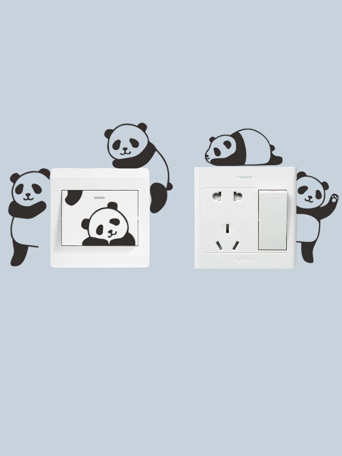 Adhesivo Decorativo "Pandas para Interruptores"