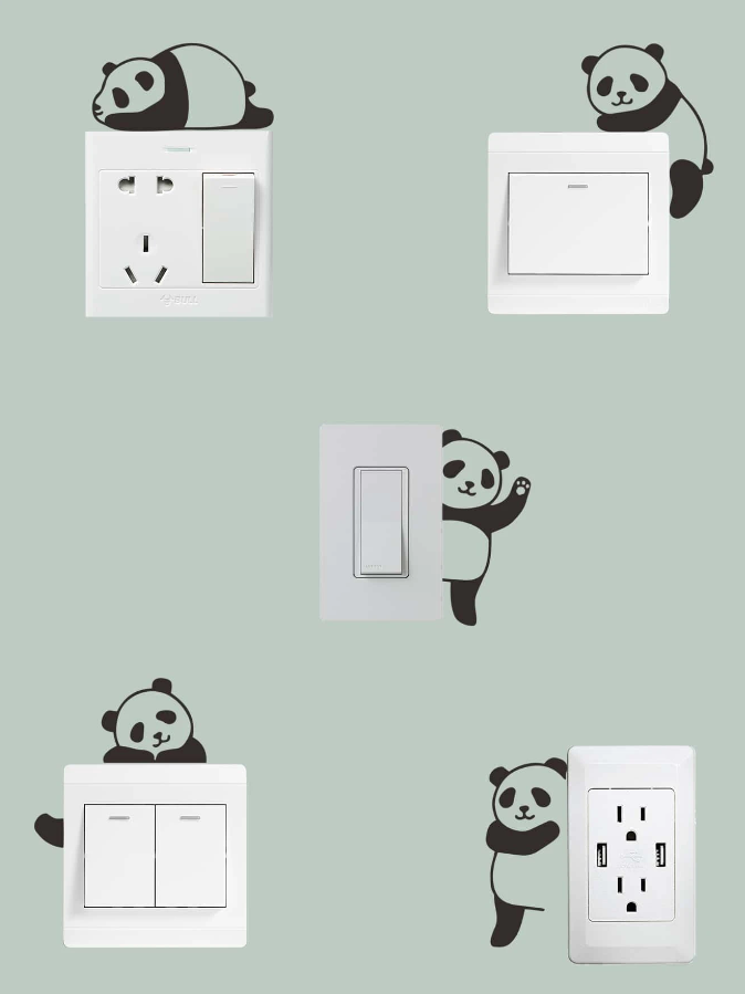 Adhesivo Decorativo "Pandas para Interruptores"