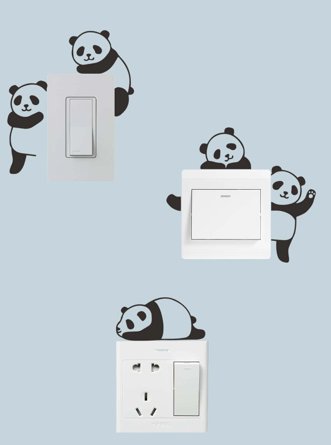 Adhesivo Decorativo "Pandas para Interruptores"