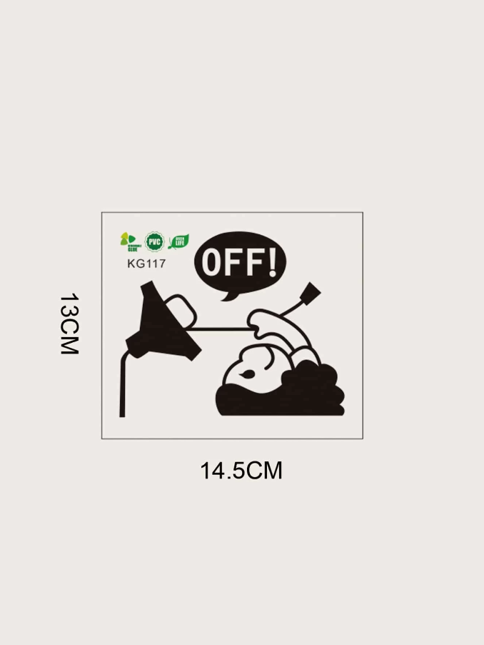 Adhesivo Decorativo "Niña con Lámpara y OFF"