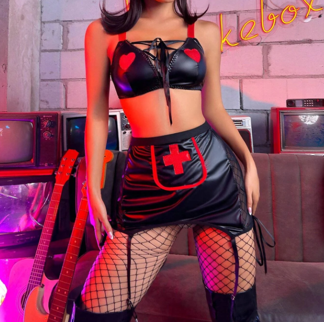 Conjunto Traje de Enfermera Sexy - 3 Piezas