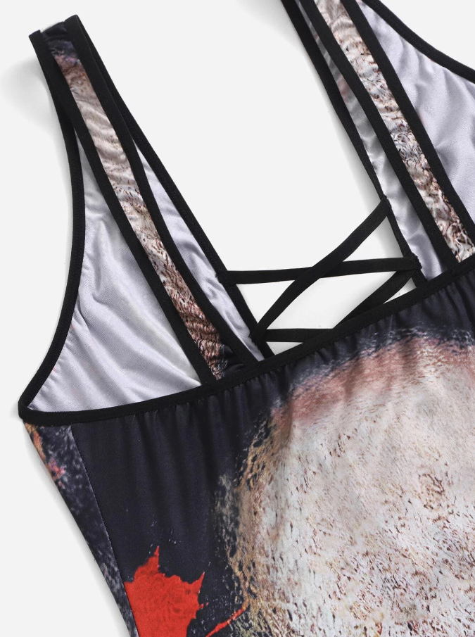 Body Cruzado con Estampado Gráfico Multicolor