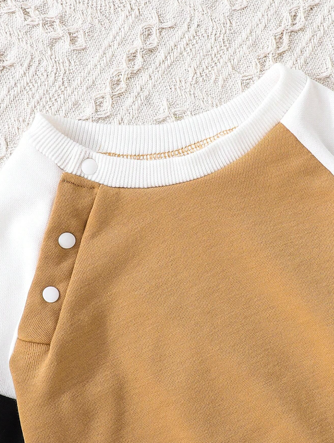 Sudadera para Niños con Manga Raglán en Color Caqui
