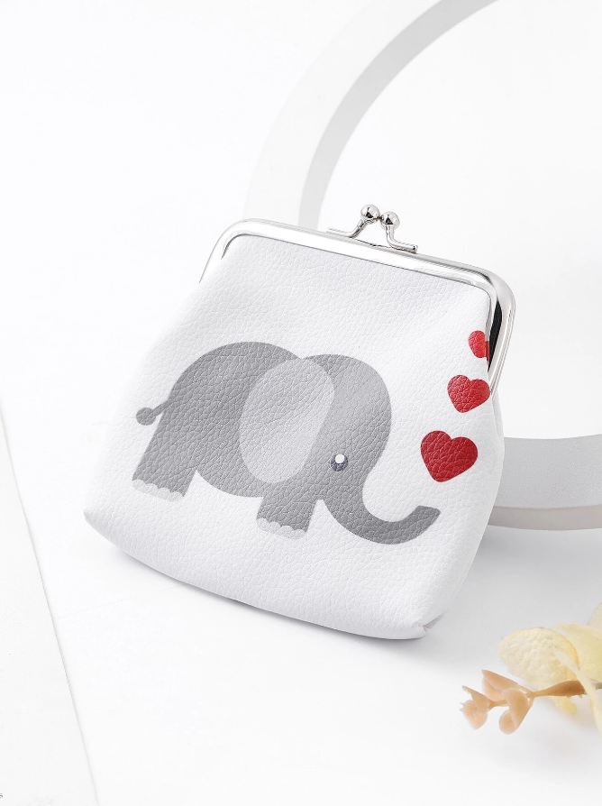 Monedero con Estampado de Elefante