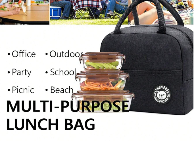 Bolsa Multifuncional Negra con Estilo Minimalista