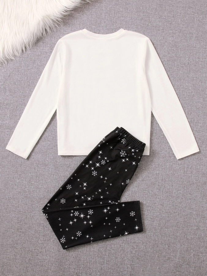 Set de Pijama Casual - Blanco y Negro