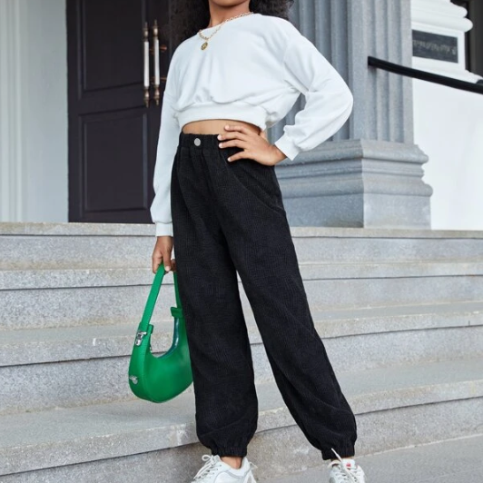 Pantalón Casual Talle Alto - Negro