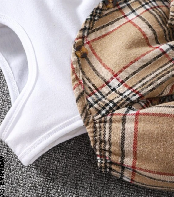 Vestido A Cuadros con Cinturón - Multicolor