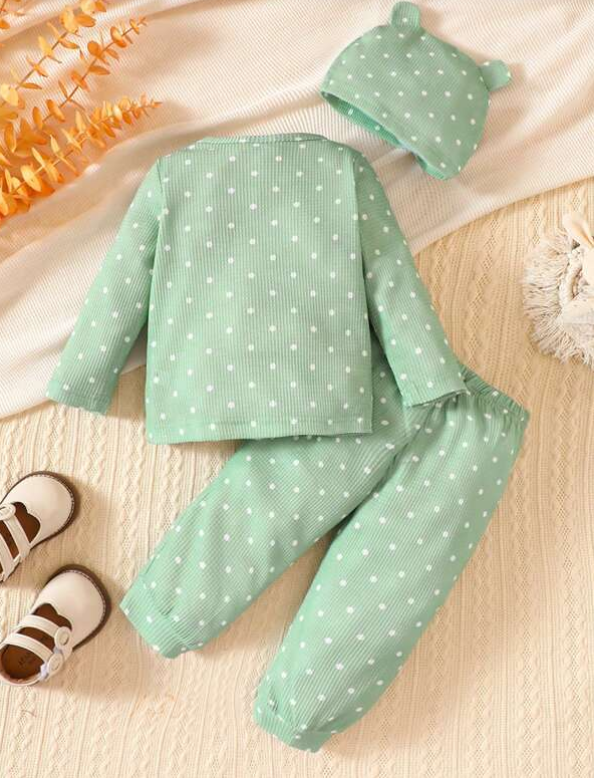 Conjunto Verde de Lunares para Bebé