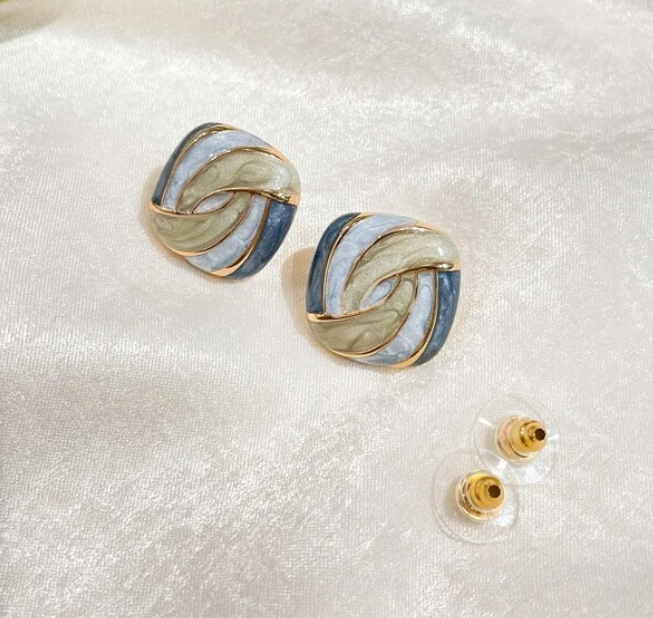 Pendientes de Textura Turquesa