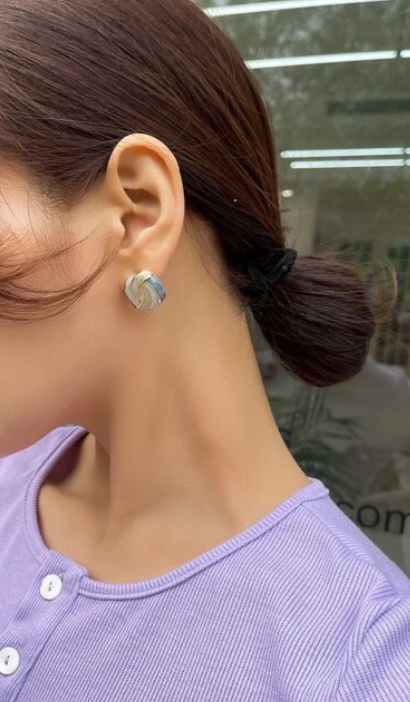 Pendientes de Textura Turquesa