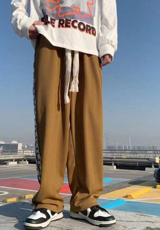Pantalón Pierna Ancha con Detalle de Cinta - Caqui