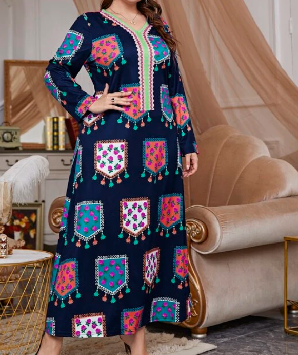 Kaftán Maxi Floral Multicolor