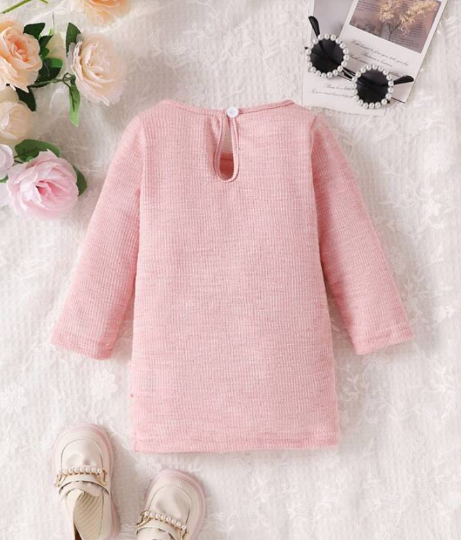 Vestido de Manga Larga con Volante para Niñas