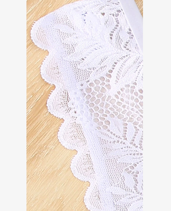 Tanga Blanca con Encaje Transparente - Elegancia y Confort