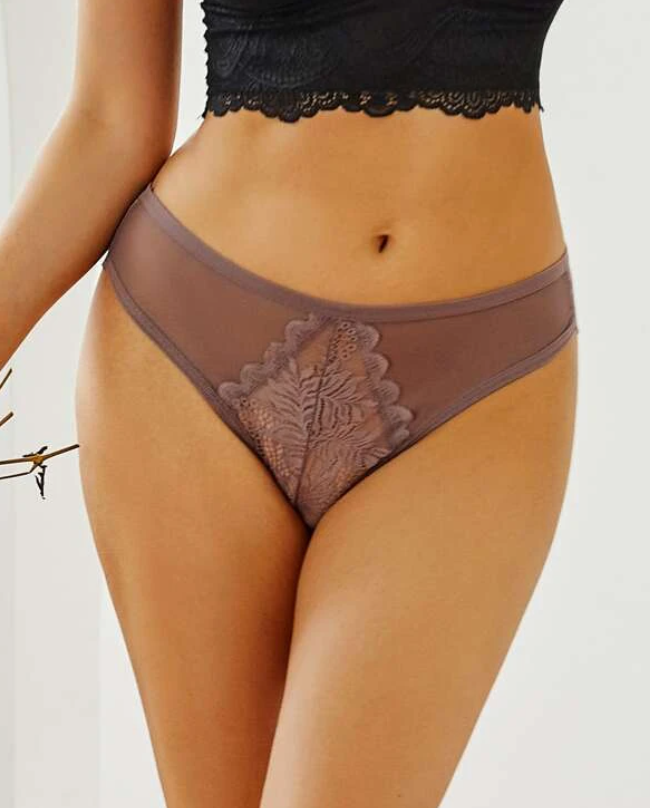 Tanga Caqui Transparente - Elegancia Sutil