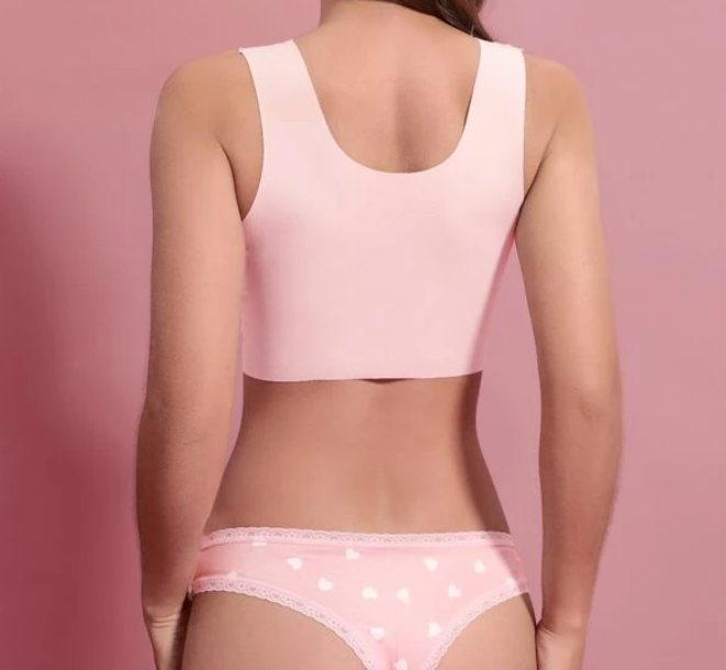 Tanga Cheeky Rosa Pálido con Encaje en Contraste
