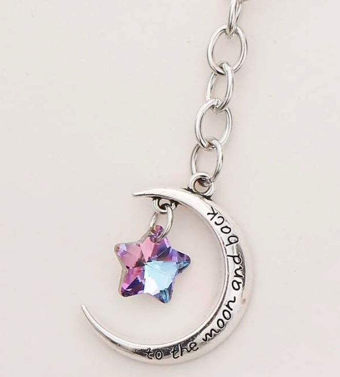 Llavero con Colgante de Luna y Estrella