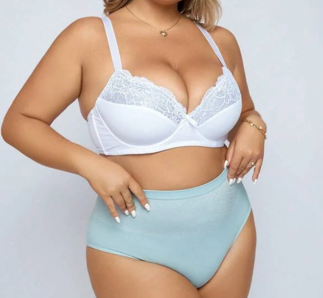 Sujetador de Encaje Blanco con Alto Soporte