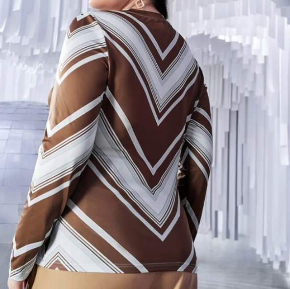 Blusa Casual con Estampado Zigzag