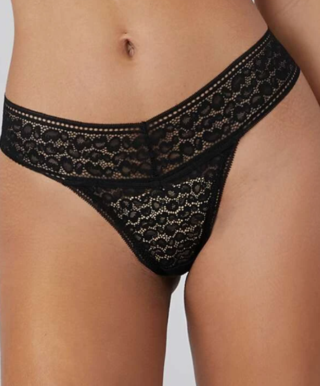 Tanga de Encaje - Negro
