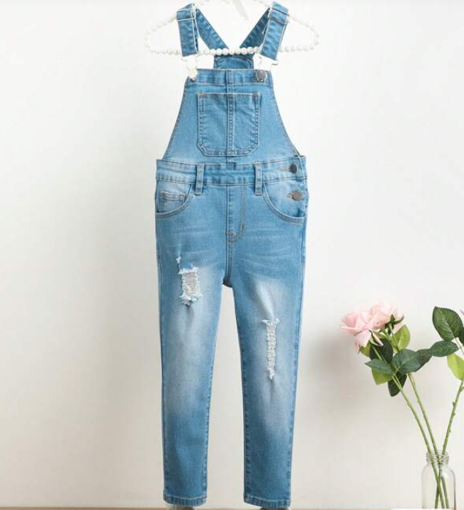 Overol de Mezclilla Casual - Azul Lavado Medio