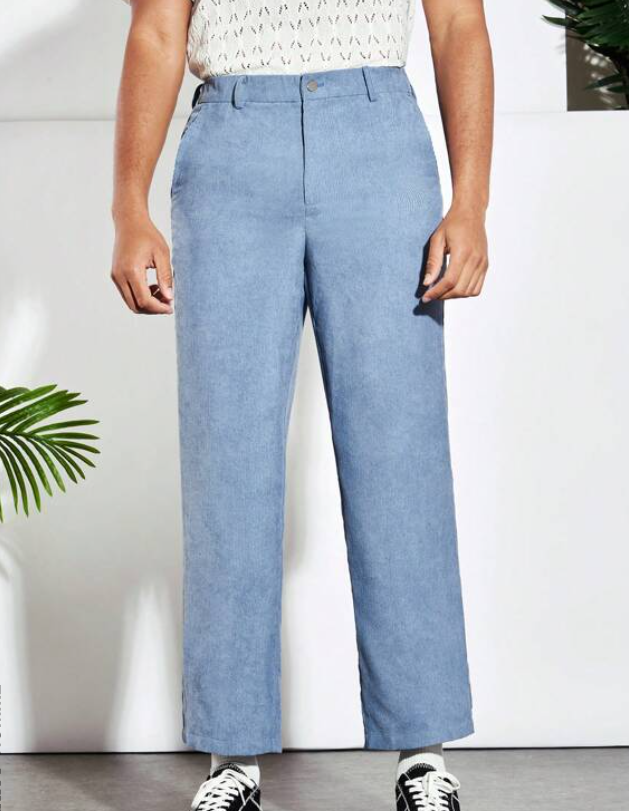 Pantalón Pierna Recta - Celeste